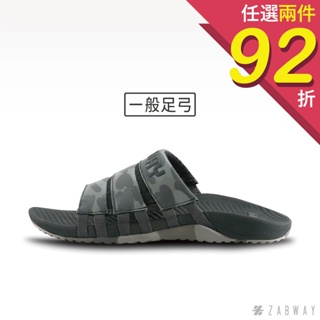 【ZABWAY】LINE WALKER (灰黑) 戶外休閒｜套式拖鞋 [男鞋] 橡膠大底/迷彩/透氣網布/大尺碼拖鞋