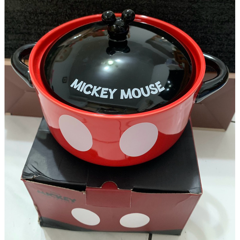迪士尼米奇系列雙耳帶蓋泡麵碗 一人份小鍋