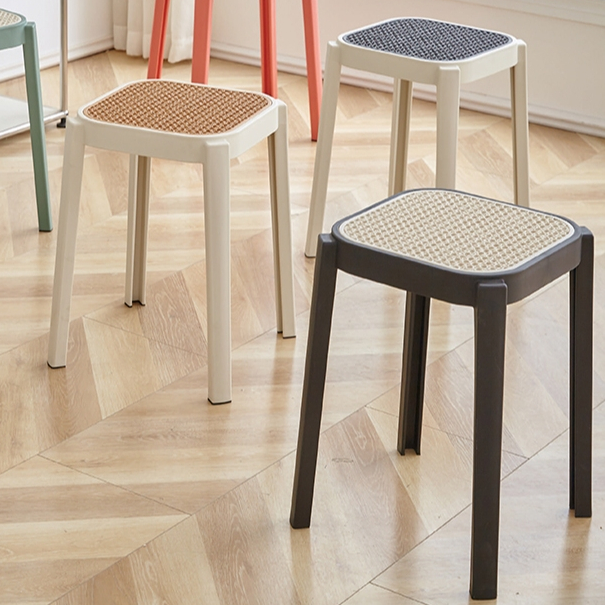 【新荷傢俱工場】W 455 （5色）北歐輕便椅塑膠椅凳 方椅 可疊椅 好收納 -耐重100KG