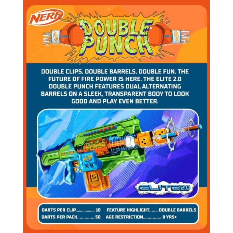 全新橙機 Nerf Double Punch 雙擊終結者 電動 雙拳 犀牛 Dart zone