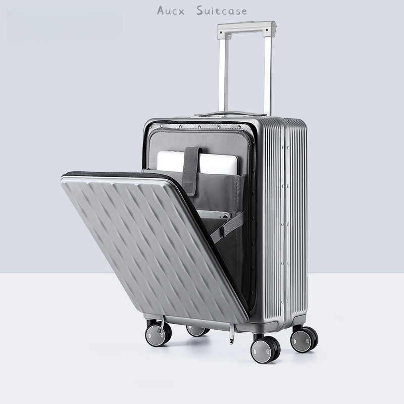 Aucx 鋁框行李箱 全開口多功能可放筆電 180° 前開  側開 18吋登機箱 20吋 24吋 出國旅行商務行李箱