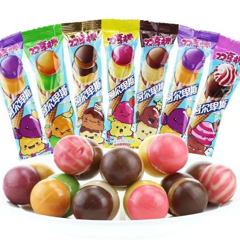 （爆款推薦）🔥台灣現貨🔥阿爾卑斯棒棒糖 雙享棒 混合味糖果 網紅棒棒糖 休閒糖果 喜糖 伴手禮 水果糖果