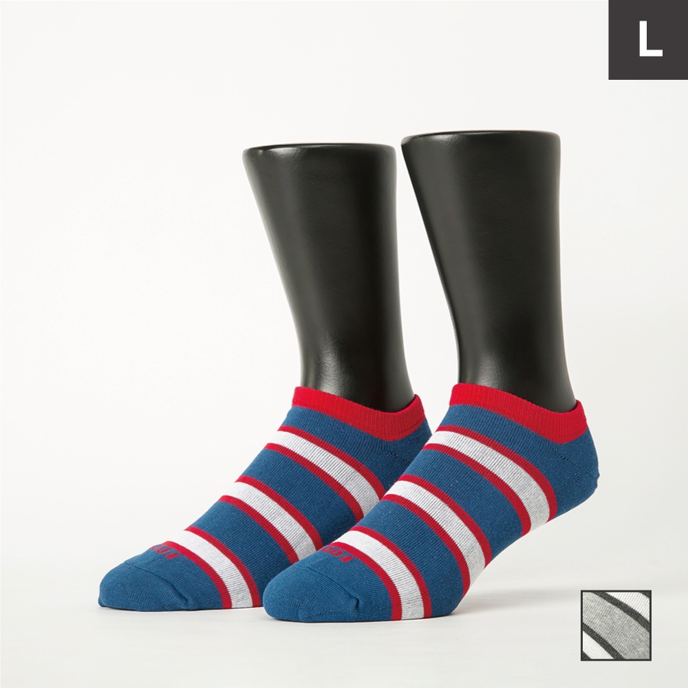 FOOTER 雙色條紋船短襪 除臭襪 運動襪 短襪(男-ZH710L)