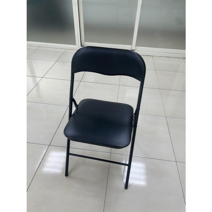 桃園國際二手貨中心---8-9成新~ 黑色折合椅 折椅 折疊椅 開會椅