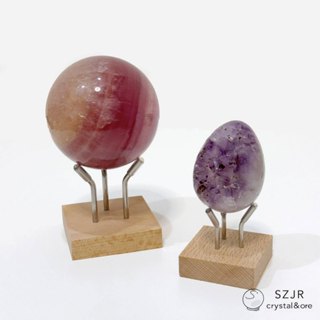 水晶球座 櫸木金屬支架球座 臺灣現貨 水晶礦架 木頭礦架 展示架 多功能展示架 天然原木 【石至晶日】