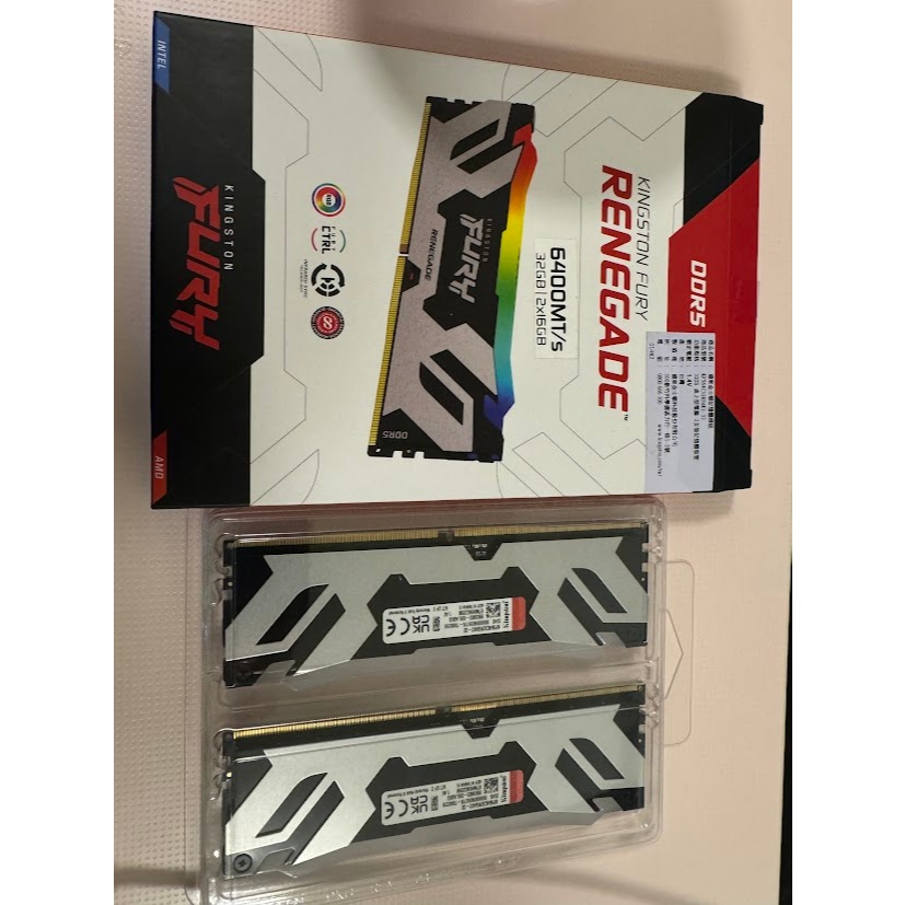 二手 金士頓 FURY Renegade 32GB 64GB 2X(16G-32G) DDR5 6400 RGB