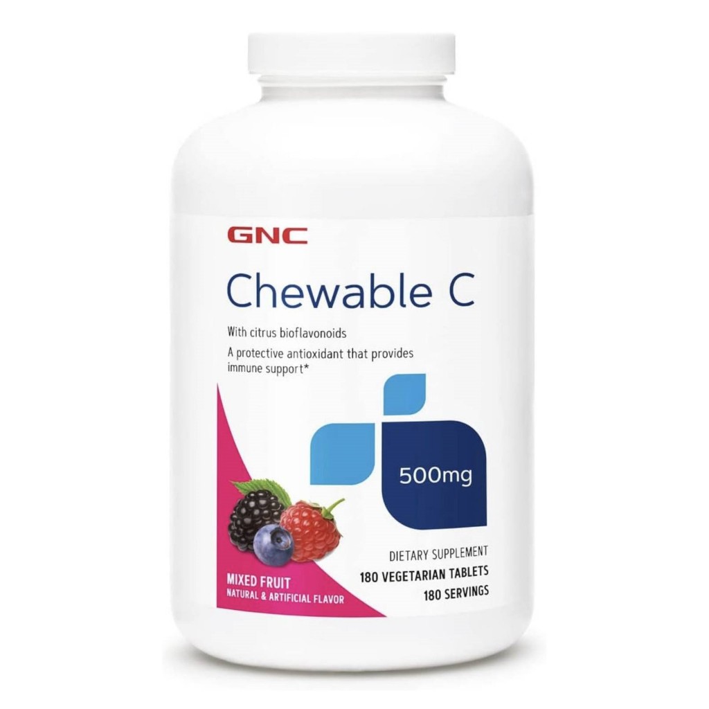 快速出貨 美國GNC Chewable C 500mg 可嚼式維他命C 綜合莓果口味 180錠 現貨限量