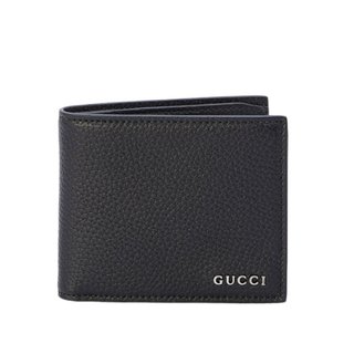 【GUCCI 古馳】Logo Bi-Fold 皮革 卡夾 皮夾 短夾 黑色 771148