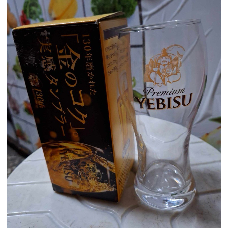 圖一二日本惠比壽YEBISU玻璃啤酒杯