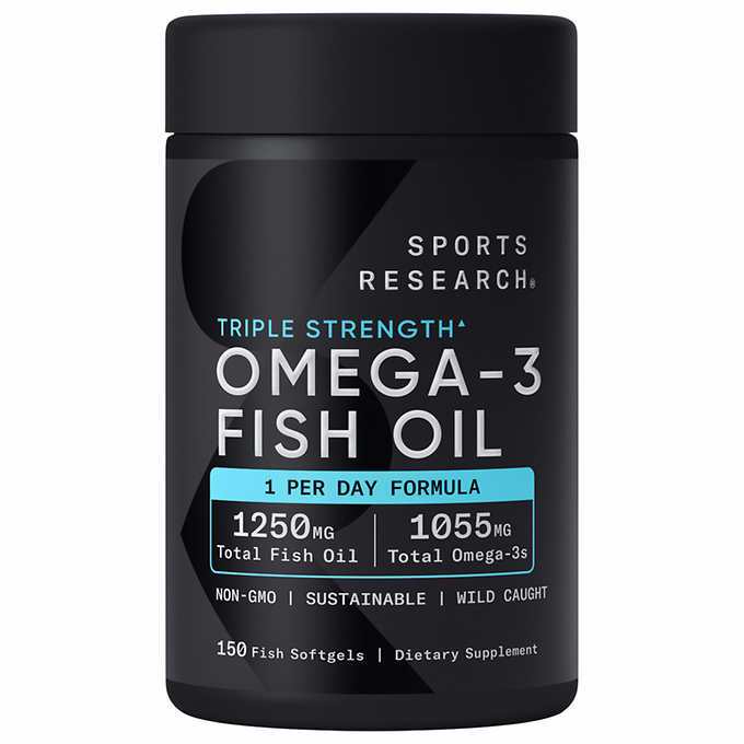 美國代購 美國Costco Sports Research 3倍強度 Omega-3 魚油 150粒