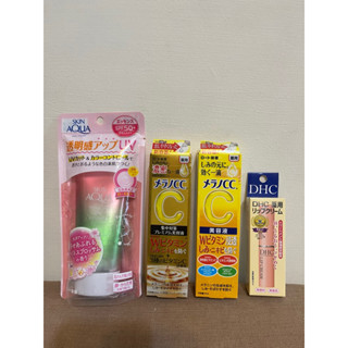 Melano CC維他命C全效美白淡斑精華 樂敦SKIN AQUA防曬乳 DHC護唇膏