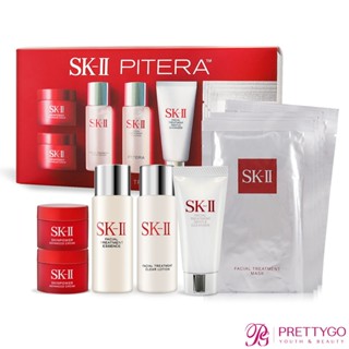SK-II 9件體驗組(洗面乳20g+青春露30ml+亮採水30ml+致臻活膚霜15gX2+面膜X4)航空版【美麗購】