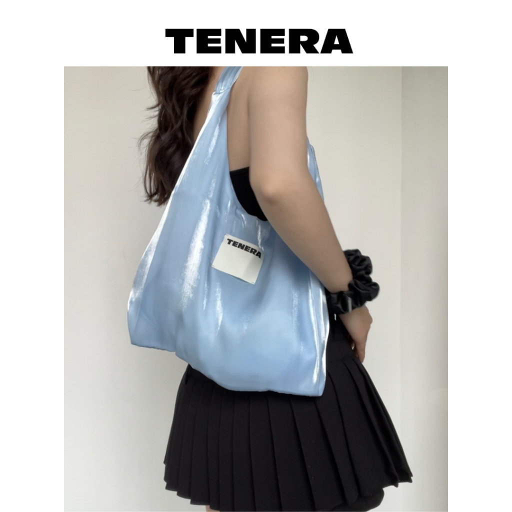 【TENERA】芭蕾單肩包-冰藍色   INS風 韓國 溫柔芭蕾  小紅書爆款環保袋 肩背包 (台灣總代理原