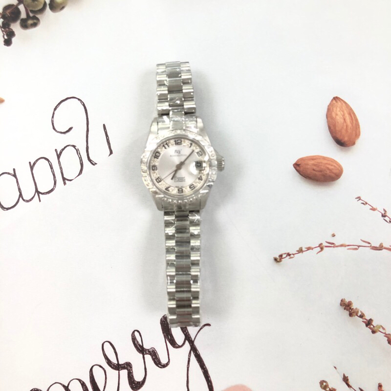 ROSDENTON 勞斯丹頓 女 皇室典範 真鑽機械腕錶-銀(7789LF-6)