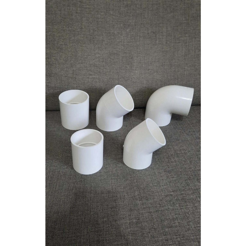 白色水管 簡約質感c厚實純白連接連結PVC硬塑膠水管 直管彎管45°90° 雕塑塑形定型材料模具