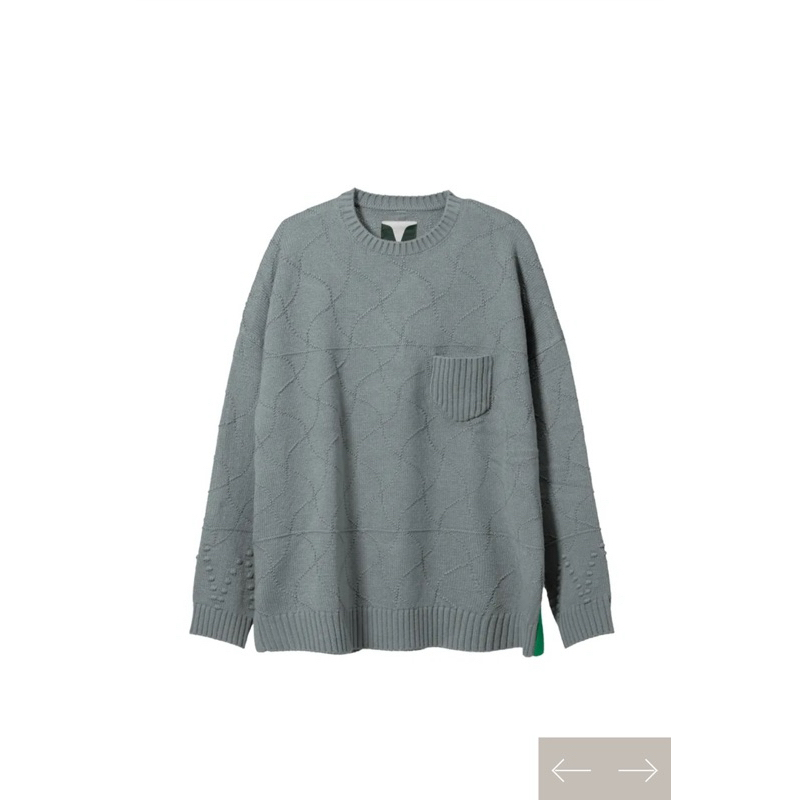 Arcroom Wavy Knit Sweater-Grey