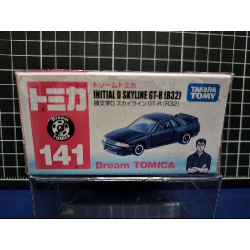 Tomica Tomy多美141 頭文字D Initial D Skyline GT-R R32中里毅附膠盒