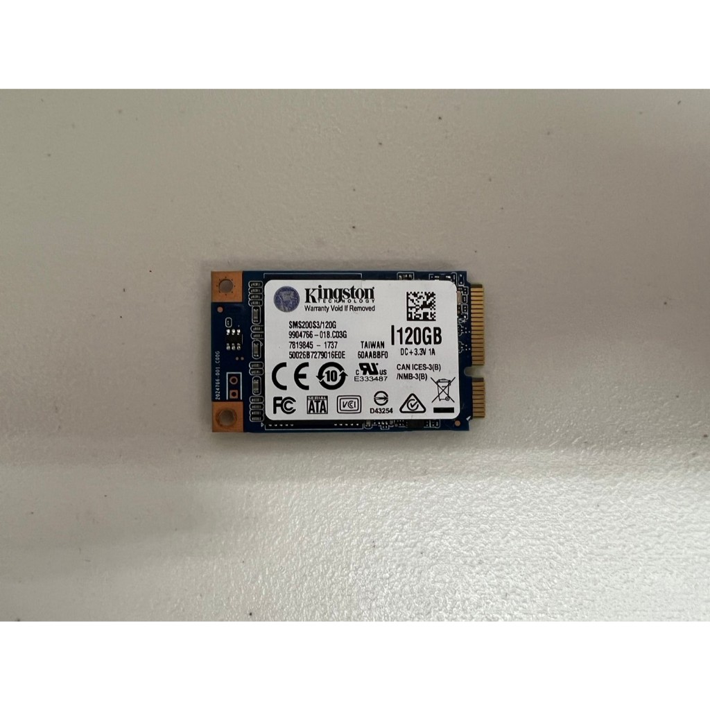 極新-金士頓 Kingston MSATA SSD 120GB 固態硬碟(SMS200S3/120G)