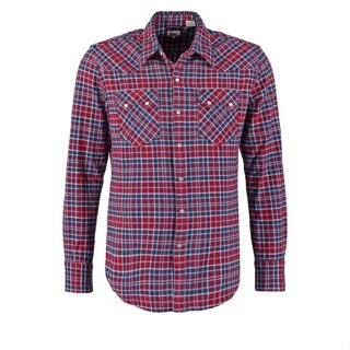 【現貨L號優惠】美國 日本版Levi s Sawtooth Western Shirt 藍白紅格紋珍珠釦西部長袖牛仔襯衫