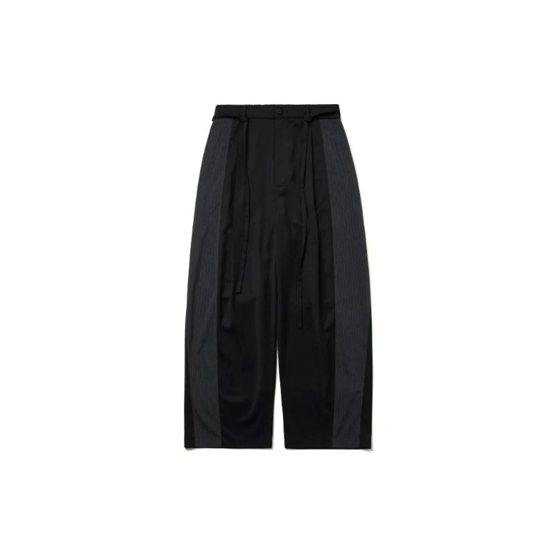 MELSIGN - April Stripe Splicing Trousers-black XS