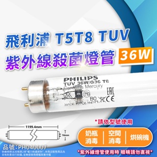 [喜萬年]殺菌燈管 紫外線燈管 PHILIPS 飛利浦 TUV T8 36W 30W 15W UVC 紫外線 消毒燈 燈