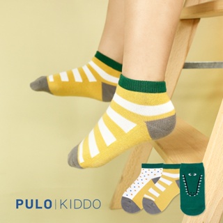 PULO-鱷魚先生 Kid-L (13-15cm) 童襪 | 有止滑 防滑 純棉 可愛動物兒童襪 棉襪 兒童襪