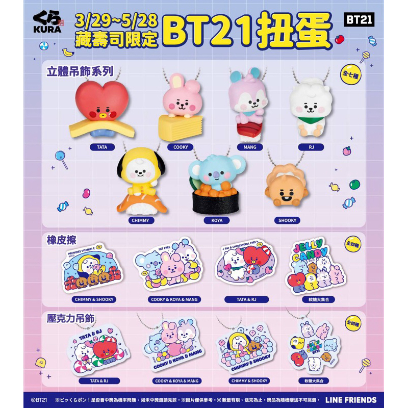 BT21 藏壽司聯名 立體吊飾