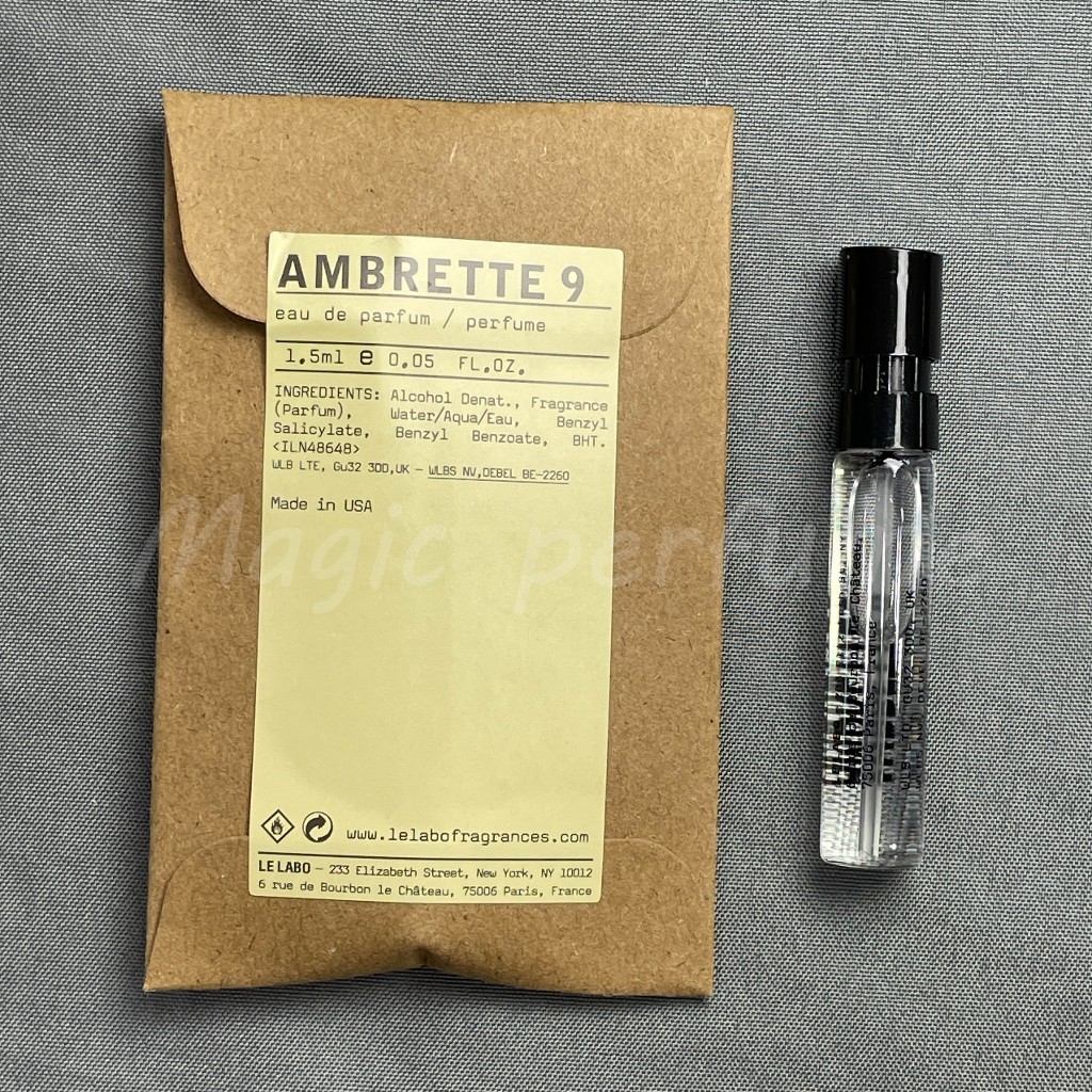 香水實驗室 黃葵9 Le Labo Ambrette 9香水樣品試用裝 香氛噴霧 旅行香水 隨身攜帶1.5ml