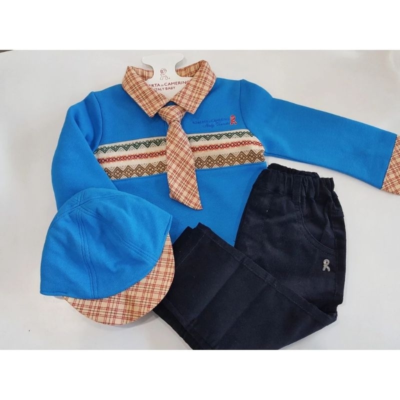 Roberta 諾貝達 男童周歲禮盒 領帶套裝 3件組-秋冬80cm售：450（全新）