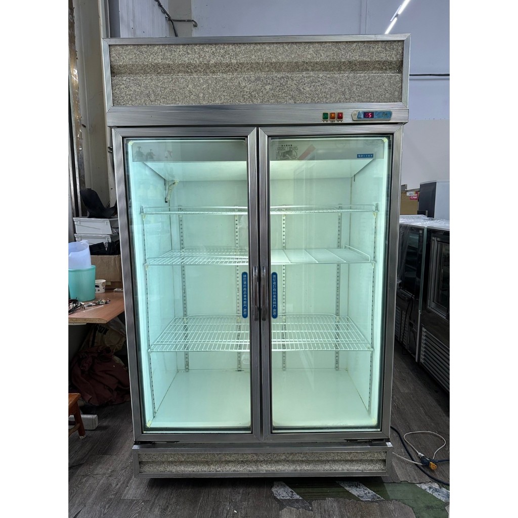 吉田二手傢俱❤雙門對開玻璃冷藏冰箱 冷藏櫃 冷藏展示櫃 冷藏展示台 冷藏小菜櫥 餐飲用冰箱 營業冰箱