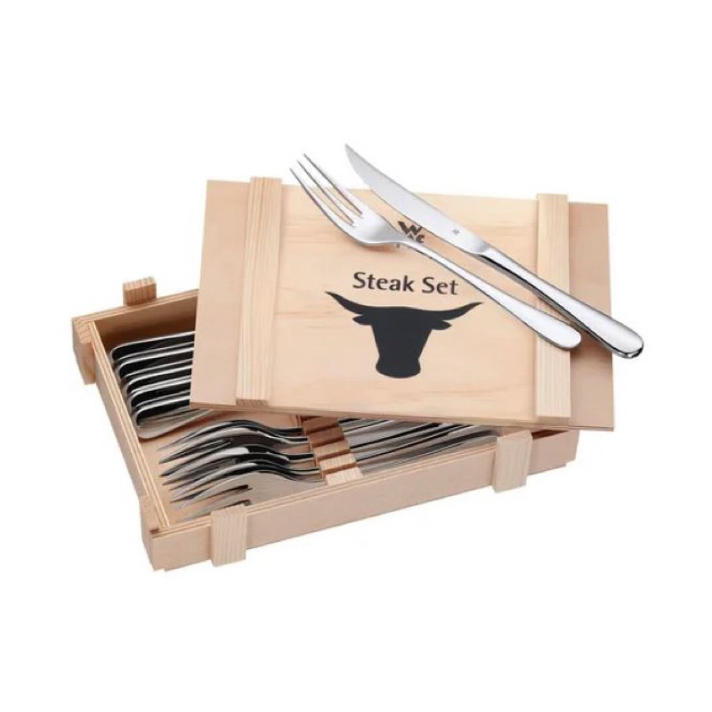 🇩🇪 德國 WMF 牛排餐具組 含木盒 (六人份) 牛排 刀叉