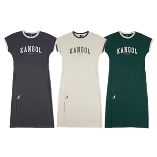 KANGOL 短袖 洋裝 黑 綠 卡其 經典休閒 連身裙 女 64221580-