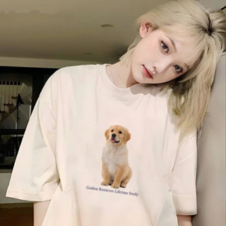 【真的臺灣現貨】100%純棉 一隻小狗萌犬英文字母印花圓領短袖T恤男女上衣服素色OVERSIZE大尺碼情侶裝團體服寬版