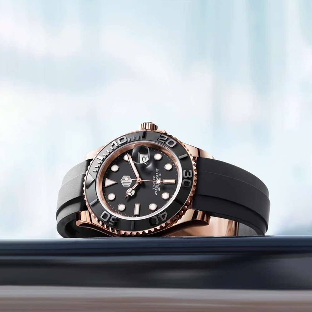 【WANgT】DIDUN 迪頓 Yacht-Master 遊艇款 橡膠機械錶 日期顯示 夜光指針 星辰 英國品牌