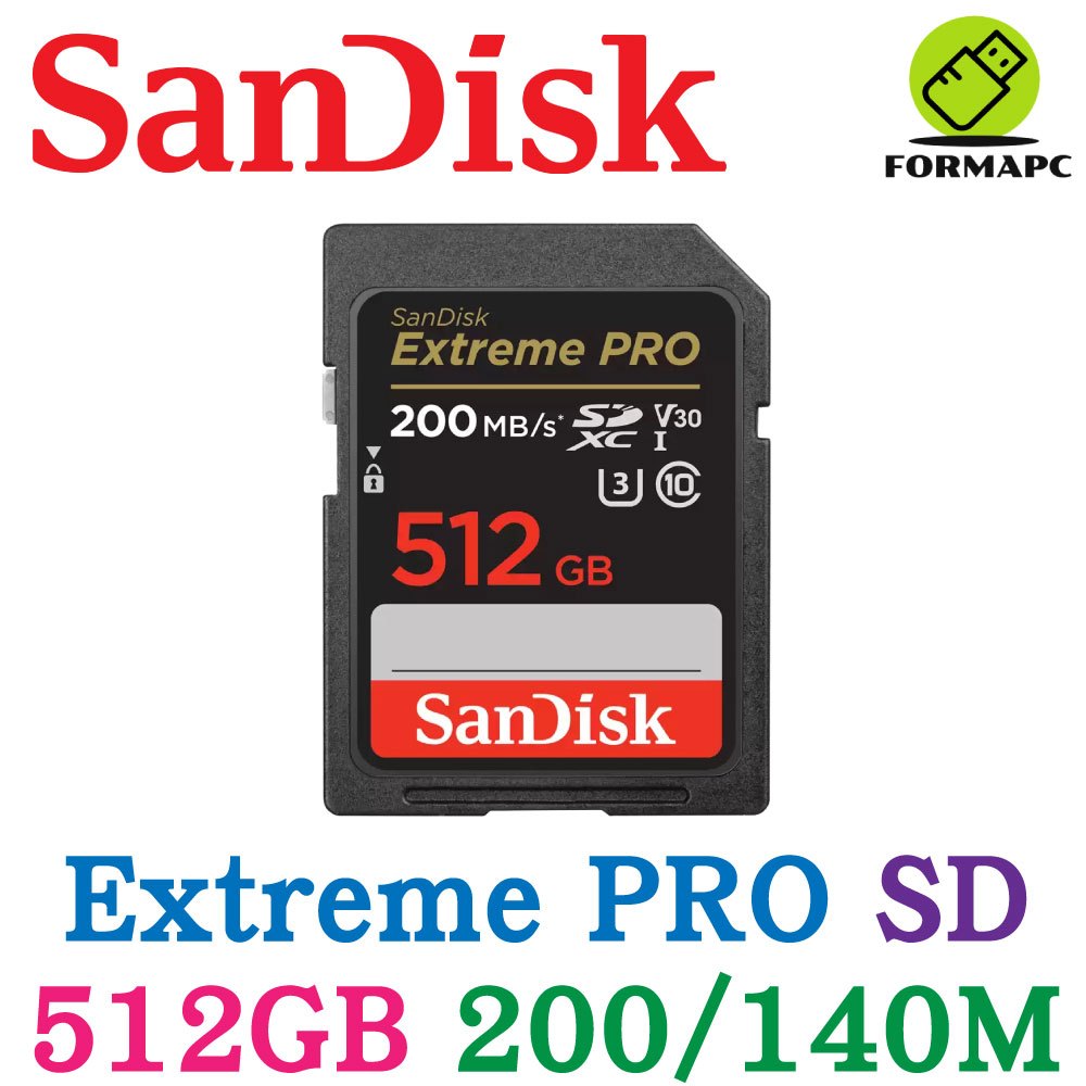 SanDisk Extreme PRO SDXC SD 512G 512GB U3 V30 4K 200MB 高速記憶卡