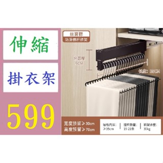【臺灣倉庫現貨】衣櫃褲架伸縮家用收納掛褲子衣帽間內建西褲架頂裝抽拉式褲抽架 抽拉式吊衣架 伸縮式掛衣架 拉伸衣架