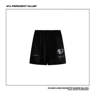 4 PERCENT CLUB 4% CHAIN LOGO短褲 SUDE 黑色 / 鎖鏈款麂皮黑短褲