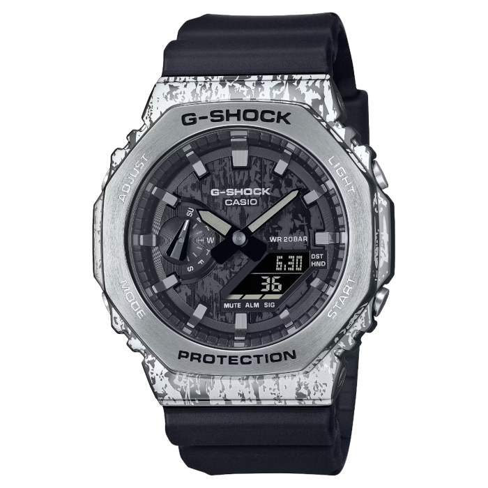 【CASIO】G-SHOCK 鋼殼版農家橡樹 油漬搖滾風格 GM-2100GC-1A 台灣卡西歐公司貨