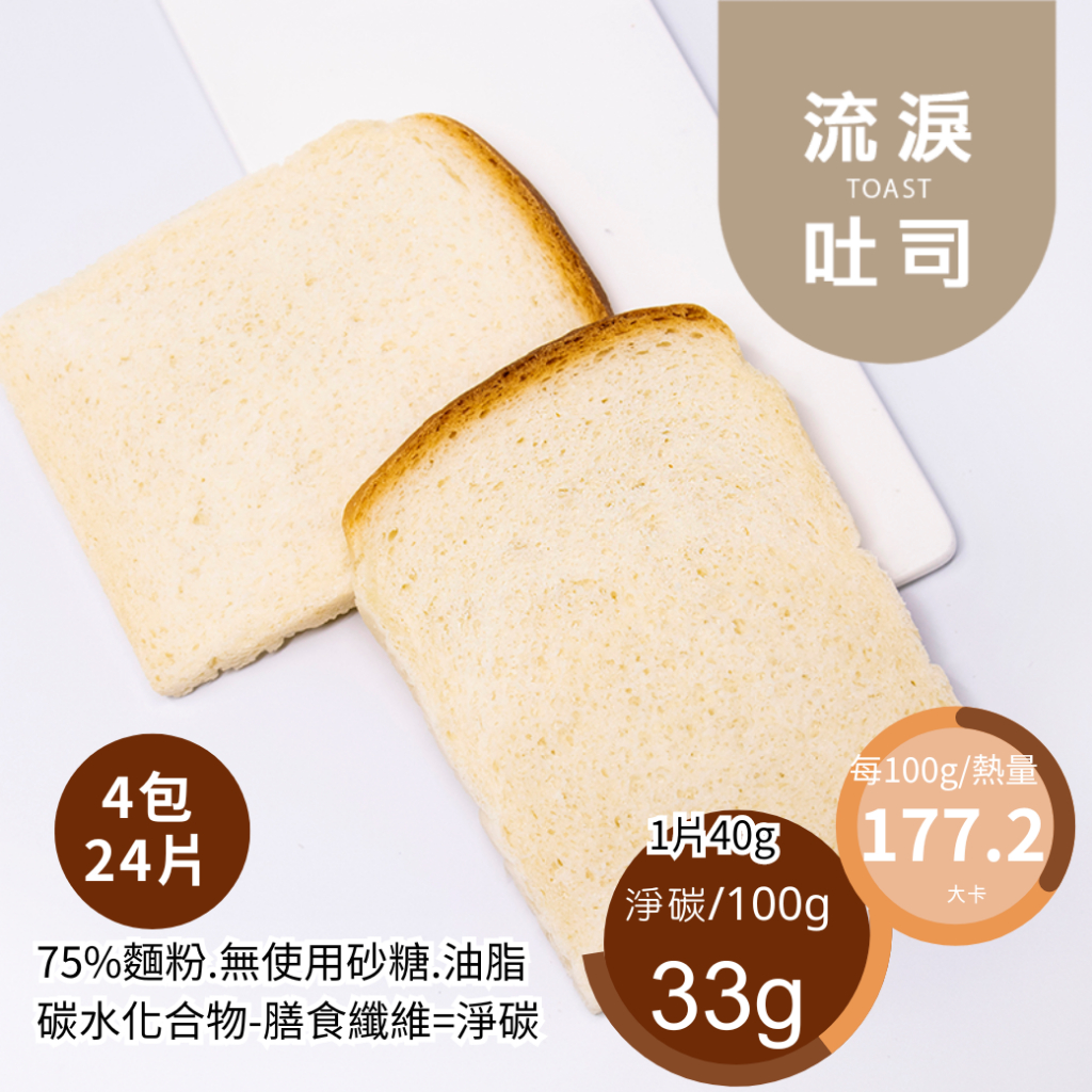 米林香 流淚乳酪吐司4袋24片  177大卡/百克 取代25%麵粉 無蔗糖飽足感 主食 麵包 吐司