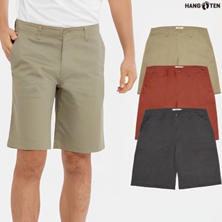 【Hang Ten】男裝-RELAXED FIT人字紋口袋貼帶休閑短褲(多色選)