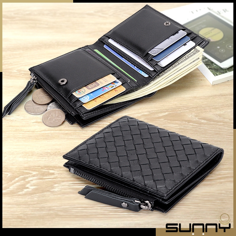 【SUNNY】 真皮羊皮編織 零錢包 拉鍊短夾 直式短夾 卡夾 卡包 信用卡夾 真皮皮夾 錢包 證件卡夾 BV同款 包包