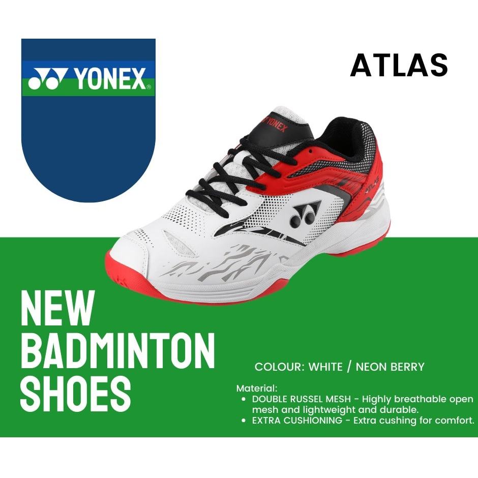 限量商品YONEX ATLAS SHOSE 海外限定版專業球鞋 多科技全碳纖維版 足根動力氣墊 紅白色 像65Z 鞋子