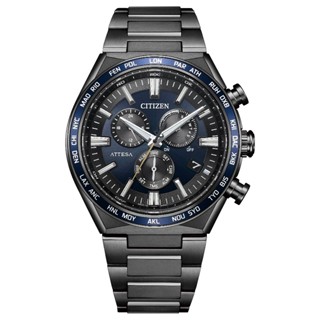 CITIZEN星辰 GENT'S ATTESA 光動能電波對時 鈦金屬黑色電鍍款 CB5967-66L