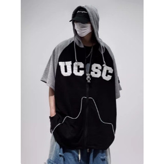 【Survive 3XL】韓國 拼接 棒球短袖外套 外搭 短T 網狀布 針織 潮流 寬鬆 大尺碼 情侶裝 男裝 女裝