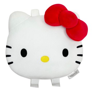 HELLO KITTY 經典絨毛系列 頭型兩用枕 頭型可收納頭枕 汽車用 臉型頭枕 置物袋