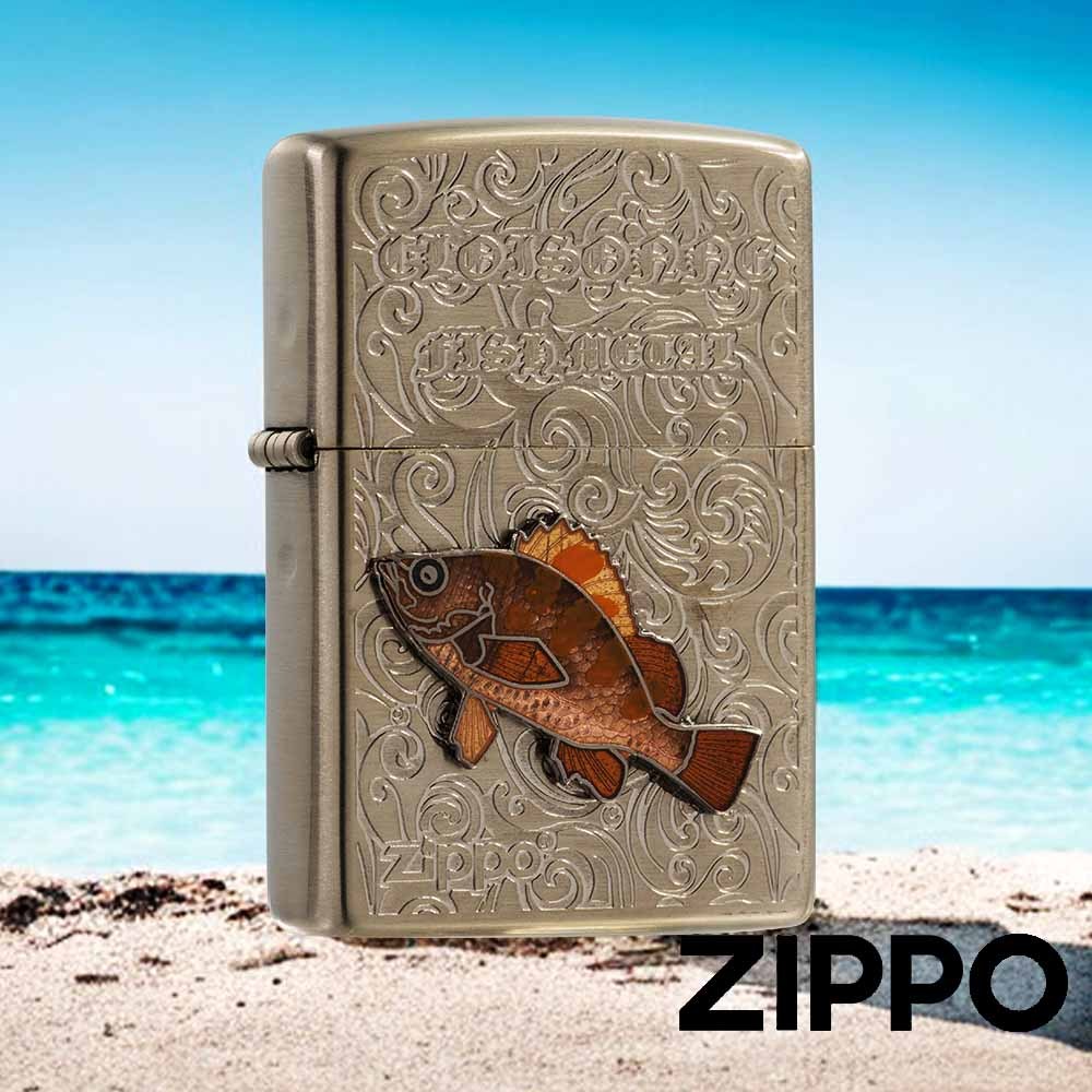 ZIPPO 金屬魚-石狗公&石頭魚 ZA-6-F21 雷雕技術 雙面加工機身 光華的外表 象徵堅韌與持久 終身保固