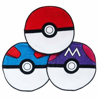 【Pokémon寶可夢】精靈球超級球大師球圓形手帕手巾毛巾 3 件套組