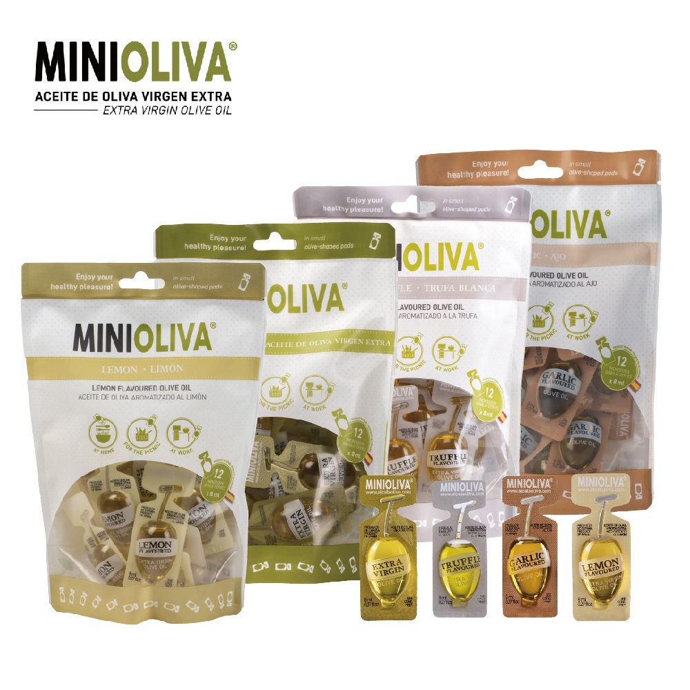 【MINIOLIVA】 特級初榨橄欖油隨身包 8ml*12入(檸檬風味/大蒜風味/白松露風味/原味) ｜廣紘直營