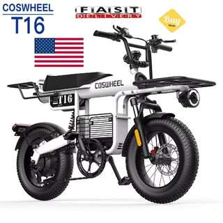 【天翼科技】台灣代理公司貨Coswheel T16 48V 1000w 胖胎山地電動自行車越野1000W 25AH