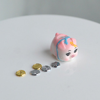 🍄𝗠𝗲𝗹𝗼𝗻現+預｜🪙 迷你小豬存錢筒 迷你金幣 零錢 錢幣 娃娃屋 袖珍 微縮模型 超市玩具 食玩盒玩 非rement